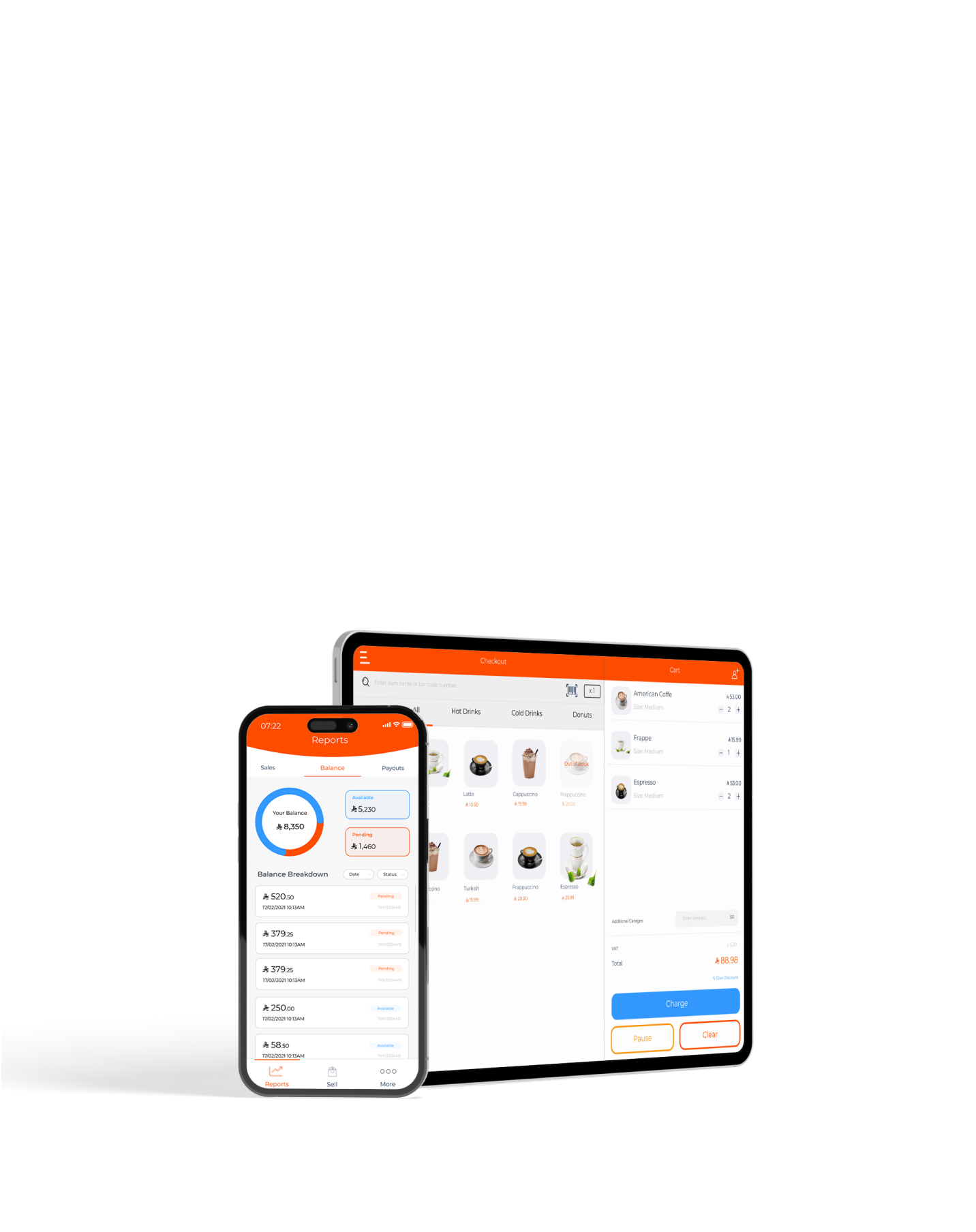 A phone screen showing a branded restaurant app